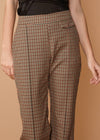 Women's Wide Cuff Trouser in Peach Gingham - My Store