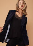 Women's Corduroy Double Breasted Blazer in Midnight - My Store