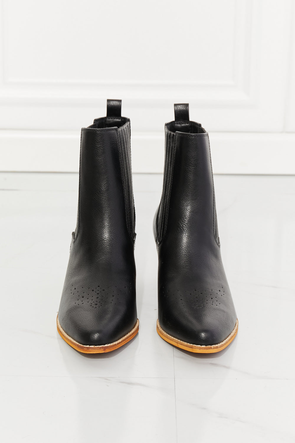 MMShoes Love the Journey Stacked Heel Chelsea Boot in Black - My Store