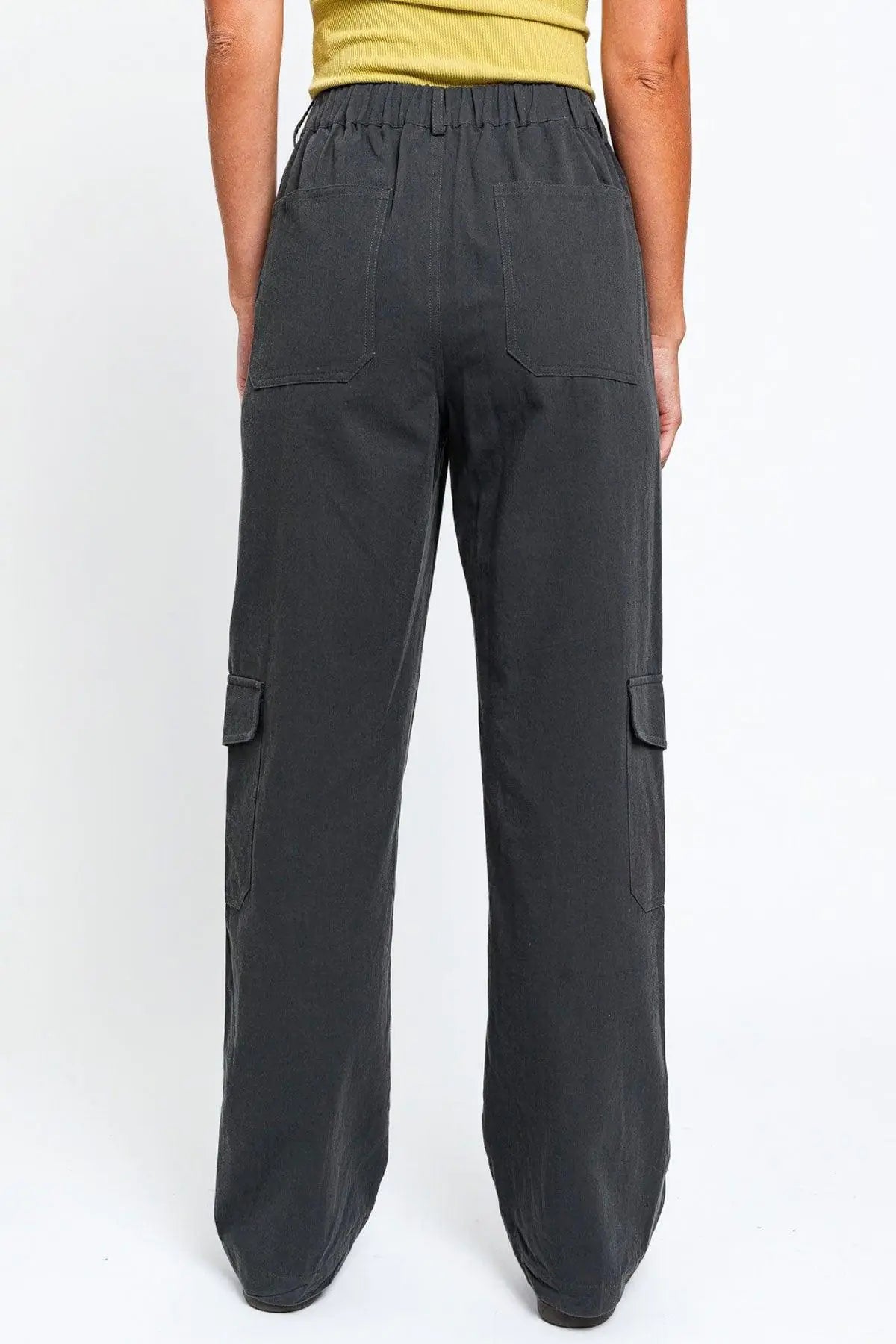 High Waisted Wide Leg Pockets Cargo Pants - My Store