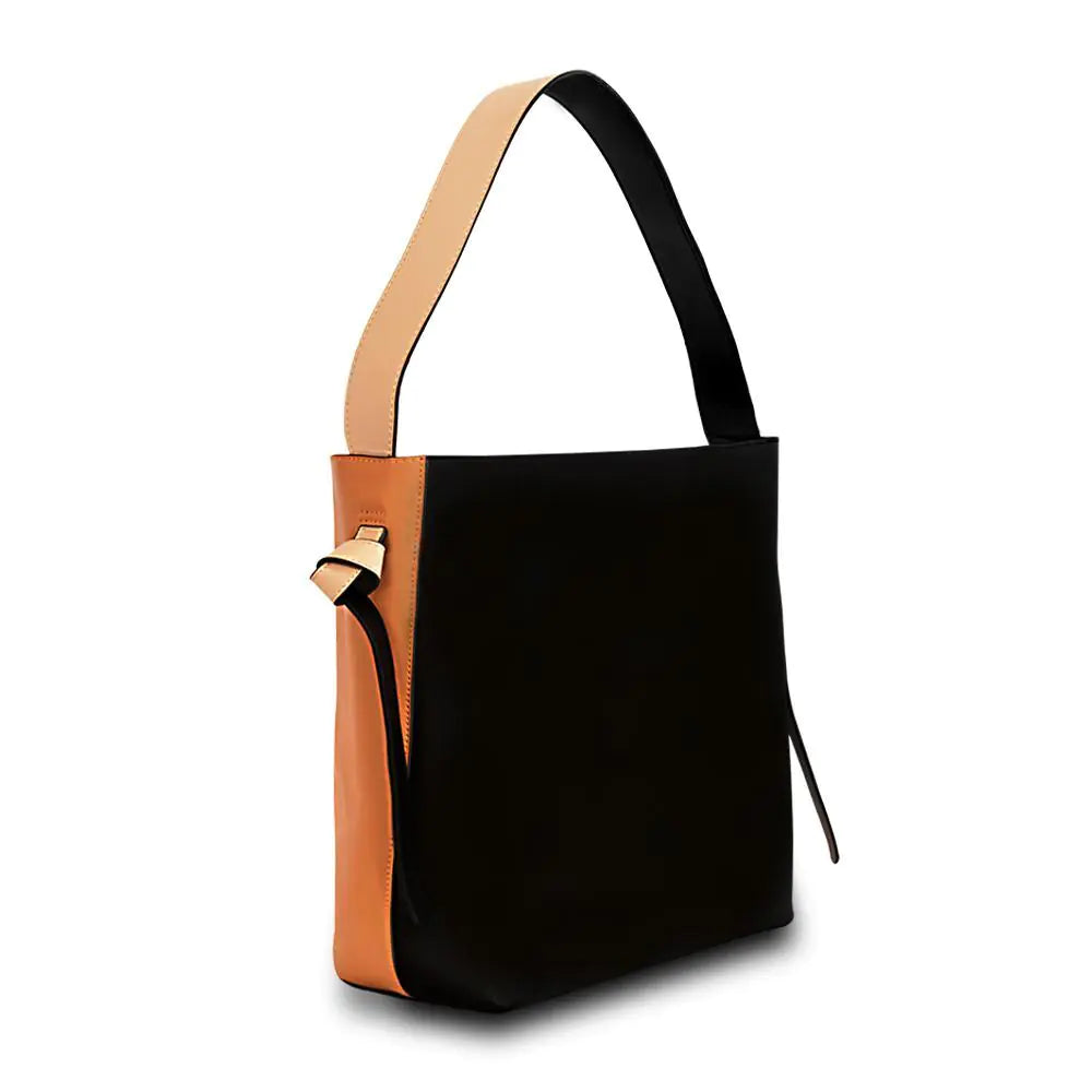 Versa Leather Tote -Orange/Black - My Store