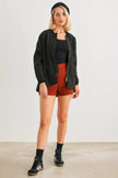 Black Two Way Zipper Drawstring Waist & Hem Coach Jacket /4-2 - My Store