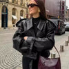 Women's Cropped Leather Jacket - My Store