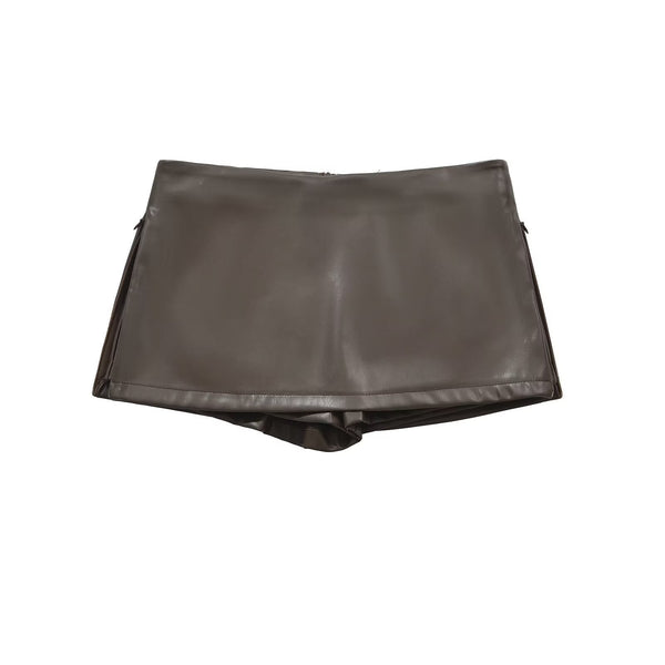 Women's Low Waist PU Leather Mini Skirt - My Store