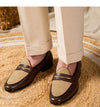 Men's Belgian Style Champagne Loafers - My Store