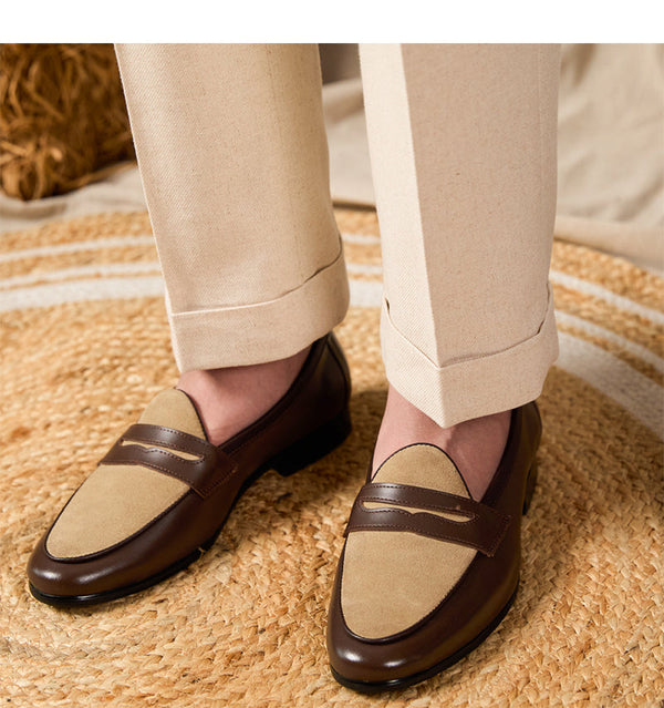 Men's Belgian Style Champagne Loafers - My Store