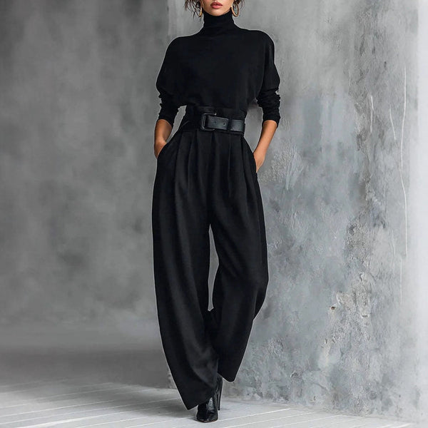 Women's High-Waist Ice Silk Suit Pants - My Store
