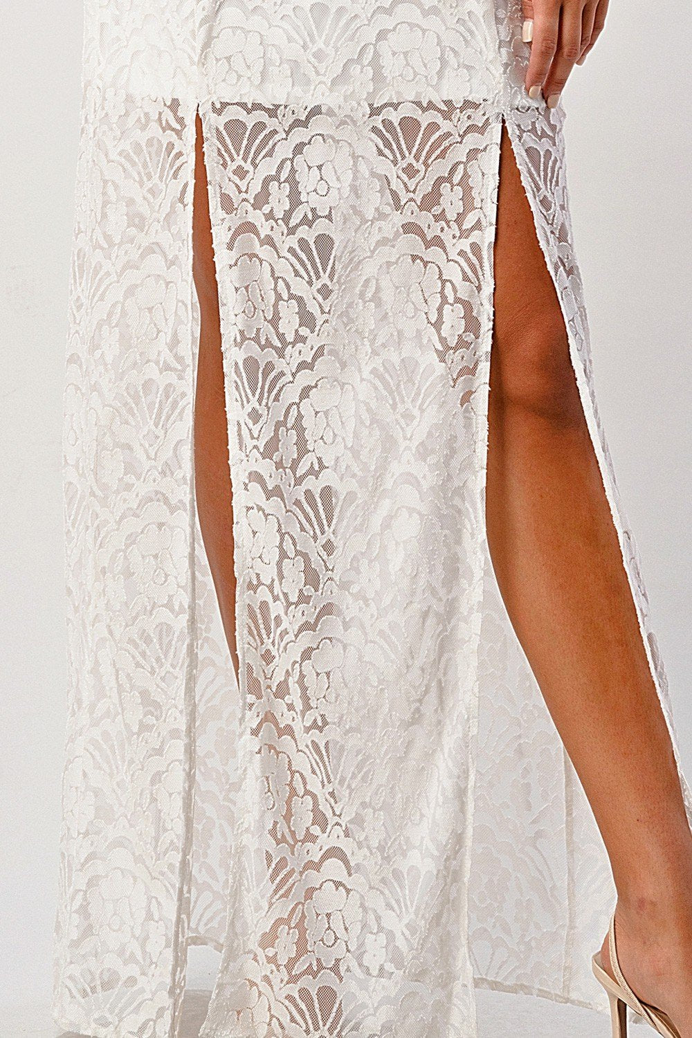 Front Slit Lace Maxi Dress - My Store