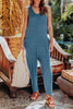 Double Take Full Size Sleeveless Straight Jumpsuit - My Store