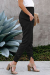 Womens Black Pocketed Cotton Joggers - My Store