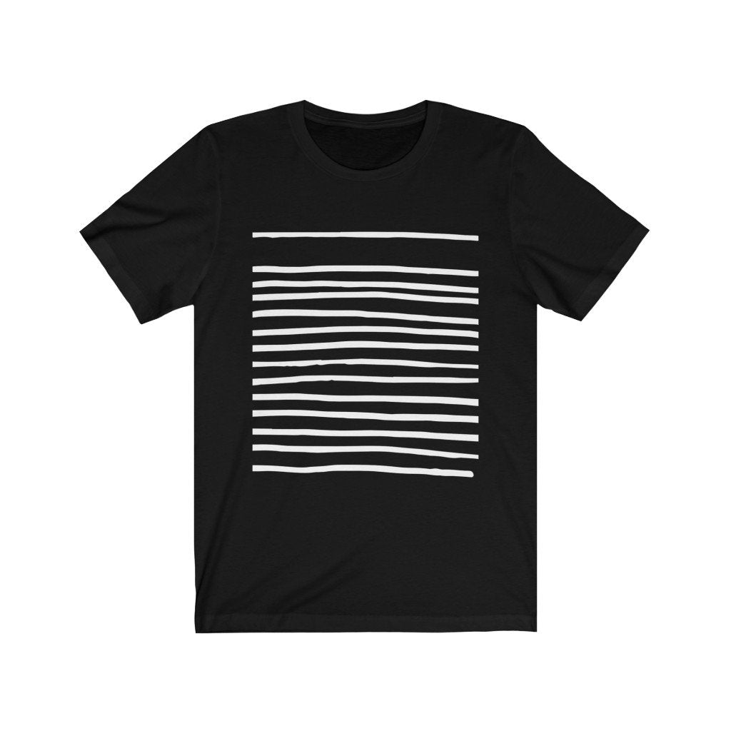 Mens T-Shirt with Lines in Black - My Store