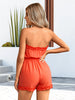 Frill Trim Belted Strapless Romper - My Store