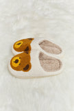 Melody Teddy Bear Print Plush Slide Slippers - My Store