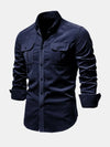 Button Up Corduroy Long Sleeve Shirt - My Store