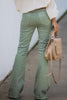 Women's Green High Rise Bell Bottom Denim Pants - My Store