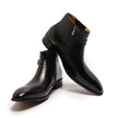 Men's Italian Leather Dress Boots With Zipper & Buckle - My Store