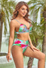 Printed Tie Back V-Neck Bikini Set - My Store