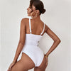 Women's summer new one piece swimsuit solid color hollow backless swim - My Store