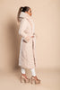 Long winter padded jacket with faux fur, beige - My Store