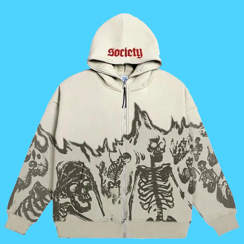 Striking Vintage Skull Hoodie - My Store