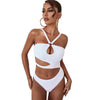 Women's summer new one piece swimsuit solid color hollow backless swim - My Store