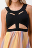 Cutout Detail Color Block High Low Dress - My Store