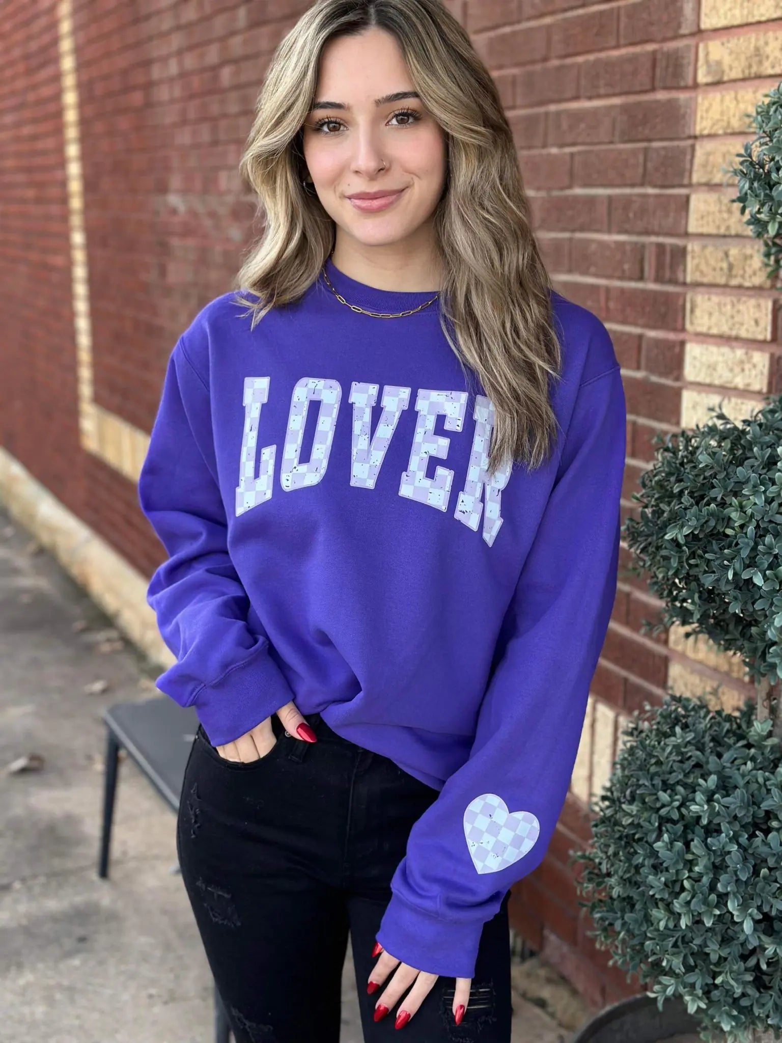 Checkered Lover Sweatshirt - My Store