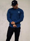 Men's Solid Color Long Sleeve Cotton T-Shirt: Spring Jogger Sports Muscle Exercise (3XL) - My Store