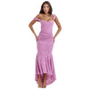 Women's Off-Shoulder Fishbone Maxi Dress - My Store