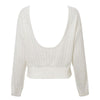 Knitted hollow out o neck pullover Women backless long sleeve - My Store