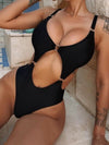 Cutout Plunge One-Piece Swimwear - My Store