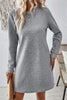 Apricot Textured Long Sleeve Mini Shift Dress - My Store