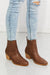 MMShoes Love the Journey Stacked Heel Chelsea Boot in Chestnut - My Store