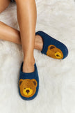 Melody Teddy Bear Print Plush Slide Slippers - My Store