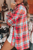 Red Plaid Print Loose Vintage Shirt - My Store