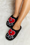 Melody Love Heart Print Plush Slippers - My Store