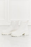 MMShoes Work For It Matte Lug Sole Chelsea Boots in White - My Store