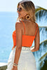 Orange Textured Tassel Hem Cropped Cami Top - My Store