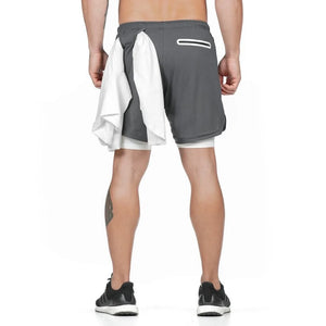 2 in 1 Running Shorts with Built-in Pocket Lining - My Store