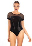 EGI Exclusive Collections Black Lurex Bodysuit. Proudly Made in Italy. - My Store