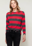 Women's Long Sleeve Crewneck Stripe Tee - My Store