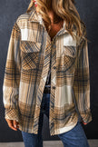 Multicolour Plaid Print Flap Pocket Button Up Shacket - My Store