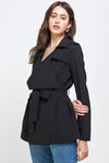 Draped Collar Trench Coat Jacket Top - My Store