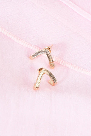 Gold Split Huggie Stud Earrings - My Store