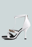 Dakota Metal Chain Mid Heel Sandals - My Store