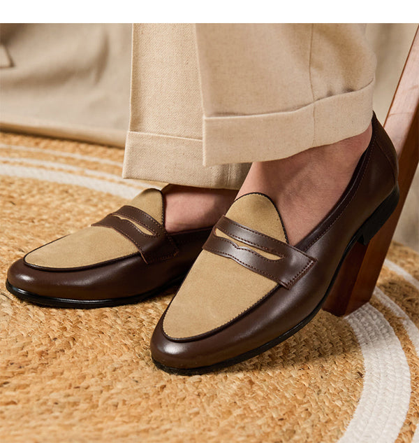 Men's Belgian Style Champagne Loafers - My Store