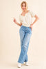 And The Why Cotton Gauze Back Waist Tie Cropped Blouse - My Store