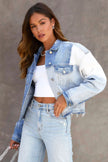 Sky Blue Denim Hem Jacket - My Store