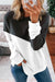 Black White Patchwork Dropped Shoulder Sleeve Sweatshirt - My Store