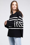 Ribbed Hem Stripe Sweater - My Store